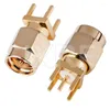 Lighting Accessories 10Pcs SMA Female Jack Male Plug Adapter Solder Edge PCB Straight Right Angle Mount RF Copper Connector Socket