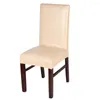 Camas de cadeira Campa elástica sala de jantar protetível protetível removível capa à prova de óleo decoração de decoração caseira sólida PU couro