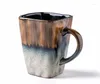Muggar konst kreativa matchl￶sa retro fyrkantiga glasyr keramik fina ljus kaffemugg te caneca kontor dricka copo termo cup ￶l