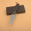 R1102 Flipper Składanie noża Damascus stalowe punkty punktowe G10 z stali nierdzewne łożysko kulkowe Szybkie otwarte noże z folderami kieszonkowymi EDC