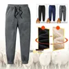LuxuryMen's Pants Men Thick Fleece Thermals Trousers Outdoor Winter Warm Casual Joggers Sports Sweat For Pantalones Hombre