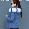 Women's Trench Coats 2022 Down Cotton Winter Ladies Jacket Short Clothes Miss Big Fur Collar Zipper Pocket Slim All-match Fashion