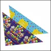 Autres fournitures pour chiens Chien Anniversaire Garçon Fille Bandana Pet Happy Party Fournitures Triangle Bavoirs Écharpe Accessoires Pour Doggy Grande Goutte Deliv Dhhht