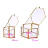 Boîtes de rangement nordique hexagone en verre transparent en verre anneau de mariage éternel fleur innovante décoration ornements