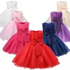 Girl's Dresses Girls Christmas for Kids Lace Flower Princess Children Big Bow Wedding Birthday Party Vestidos Year Costume 221101