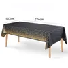 Table Cloth 274 137cm Tablecloth Bronzing Black Dot Cover For Adult Happy Birthday Party Supplies Wedding Decorations Christmas Decor