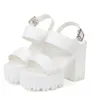 Sandalen dikke hiel punk schoenen hoge hakken platform vrouwen zomer dames witte strappy