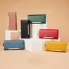 Wallets 2022 New Yellow Leather Wallet Women Luxury Design Long Woman Purses Big Capacity Zipper Purse Ladies Brand Coin Card Wallet L221101