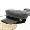 Ball Caps Winter Baseball Cap Women French Style Wool Baker's Boy Hat Cool Hat Dames Black Visor 2022 Casquette