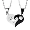 2 in 1 I Love You Heart Necklaces Metal Crystal Coupble Lovers Necklace Distance Regrastionship Necklacesファッションジュエリーバレンタインデーギフト卸売価格