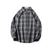 Casual shirts voor heren winter dik wollen shirt heren mode retro jas man streetwear wilde losse lange mouwen jas m-5xl