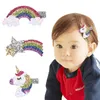 Wholesale New Baby Hair Clips 30pcs Stars Horse Rainbow Design Cute Kids Hairpins Glitter Felt Cartoon Girls Hair Accessories