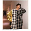 Privathinker Korean Paplaid Shirts for Men Fashion Patchwork Long Sleeve 캐주얼 셔츠 힙합 스트리트웨어 남자 블라우스 T190918