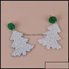 Dangle Chandelier Earrings Jewelry Fishsheep Trendy Glitter Acrylic Christmas Trees Drop For Women Cute Festive Sn Otvlg