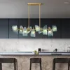 Kroonluchters slangschaal glas moderne ophanging verlichtingsarmatuur led hangende lamp glans blauw goud kroonluchter luxe woningdecoratie apparaat