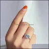 클러스터 반지 클러스터 링 여성을위한 Sier Sier Fine Jewelry Cubic 지르코니아 백인 하트 링 신부 결혼식 약혼 반지 링 액세서리 DHMMP