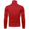 Męskie swetry męskie jesień i zimowe solidne miękki golf sweter elastyczność kolorowy kolor skórzane płaszcze męskie kurtki