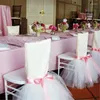 Stoelhoezen Mooi wit roze land kind baby shower verjaardag doop doop evenement feestartikelen tutu bruiloft decoratie tule tie rok