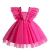 Girl's Dresses Wedding Birthday For Girls 3-8 Years Elegant Party Sequins Tutu Christening Gown Kids Children Formal Pageant Clothes 221101