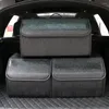 Car Organizer Collapsible Storage Box Crocodile Grain Leather For Trunk Auto Tidying Bag WatertightCarCar