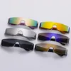 Многоцветные солнцезащитные очки без оправы в стиле панк Y2K Sports Designer Wrap Around Future Warrior Личность Ретро женские солнцезащитные очки Uv400