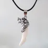 Hanger kettingen boho -stijl wolf tand paar ketting heren choker