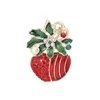 Broche de créateur de bijoux de Noël arbre rouge flocon de neige wapiti cloche bonhomme de neige broches fête sud-américaine or argent plaqué strass badge pour filles garçons femme cadeau