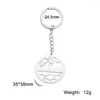 Keychains Cooltime Beach Sea Tree Sun Summer Keychain Rostfritt st￥l Key Chain for Women Men smycken Keyring Gifts Friends 2022 Trend