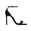 Kobiety luksusowe wysokie obcasy sukienki designerskie trampki Patent skórzany odcień potrójny czarny nuede damski sandał