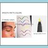 Eyeliner Kiss Beauty 6 Farben Matt Schnelltrocknender Eyeliner Flüssigstift Langlebiges, nicht verschmierendes Augen-Make-up 12 Stück Drop Lieferung 2022 Er Dh2S6