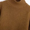 Women's Sweaters XIKOM 2022 Autumn Women Turtleneck Sweater Brown Oversize Pullover Long Sleeve Top Casual Knitted