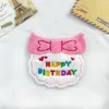 Dog Apparel Pet Birthday Decoration Scarf Cat Holiday Atmosphere Saliva Towel Triangle Handmade Embroidery Adjustable Size Collar