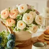 Decorative Flowers 6 Big Heads Silk Peony Artificial Rose For Wedding Decorations Fake Flower Bouquet Pots Home Dining Table Wall DIY Decor