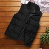 Men's Vests Winter Outdoor Men Solid Color Stand Collar Sleeveless Vest Thermal Clothes Feather Camping Hiking Warm Hunting Jacket