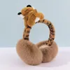 Boinas 573B Niñas Dibujos animados Animales Tigre En forma de orejera rellena Cálida felpa Invierno Forma linda para niños