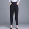 Women's Pants Women Autumn Thick Section Harem 2022 Spring Female Loose Fat MM Carrot Casual Trousers Pocket Black A401