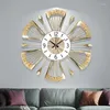 Duvar Saatleri Ev Yemek Odası Dekorasyon Saati Moda Modern Işık Lüks Sanat Nordic Tasarım