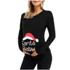 Sleep Lounge Christmas Womens Maternity T Shirt Graviditet Casual Long Sleeve Letter Print T Shirt Tunic Top Dress Vetement Maternite 221101