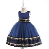 Vestidos de menina lantejoulas de casamento de casamento formal vestido de bola de princesa vestido crianças roupas infantil festas para roupas 3-9 anos