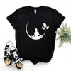 Buddha Yoga Lotos Print T Shirts Women Casual Funny Shirt For Lady Yong Girl Top Tee