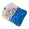 Jewelry Pouches Chinese Brocade Handmade Silk Embroidery Padded Zipper Small Gift Storage Pouch Bag Snap Cases Satin Coin Purse