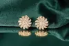 Designer Charm Earrings Women Fashion Full Crystal Sun Flower L Stud Luxurys Jewelry Alloy 925 Silver Needle quality birthday Gift Party