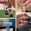 Creative Acrylic Eternal Flower Pendant Key Rings Keyring Drift Bottle Keychain Women Backpack Sister Girlfriend Key Holders