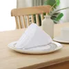 Table Napkin White Embossed Napkins For Wedding Edge-Roller Placemats Dining Cloth Handmade Washable Polyester Square 3PCS