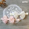 Golden Point Star Headbands Lace Bowknot Hair Band Baby Party Jewelry Accessories Girl Birthday Gift BR076