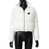 Womens Down Parkas Jacket Puffer Warm Windbreaker Coat Short P Letter Style For Lady Slim Jackets vinterutgifter med bokstäver Budge S-2XL