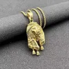 Hanger kettingen hiphop rock titanium roestvrijstalen sjaal lion hangers ketting voor mannen punk sieraden cadeau goud zilveren kleur