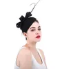 Struisvogel veerschijf fascinator sinamay boog ivory parel fascinator hoeden dames feest mode juwelen vintage haarclips