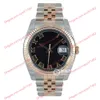 Montre de haute qualité 2813 montre automatique pour hommes 116231 36 mm cadran noir rome or rose 18 carats montre-bracelet en acier inoxydable diamants verre saphir 116610 montres pour femmes