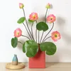 Flores decorativas Mini Lótus Plantas Artificiais Decoração Casa Decoração de seda seca Vaso de vaso de vaso natural seco Os suprimentos de florista